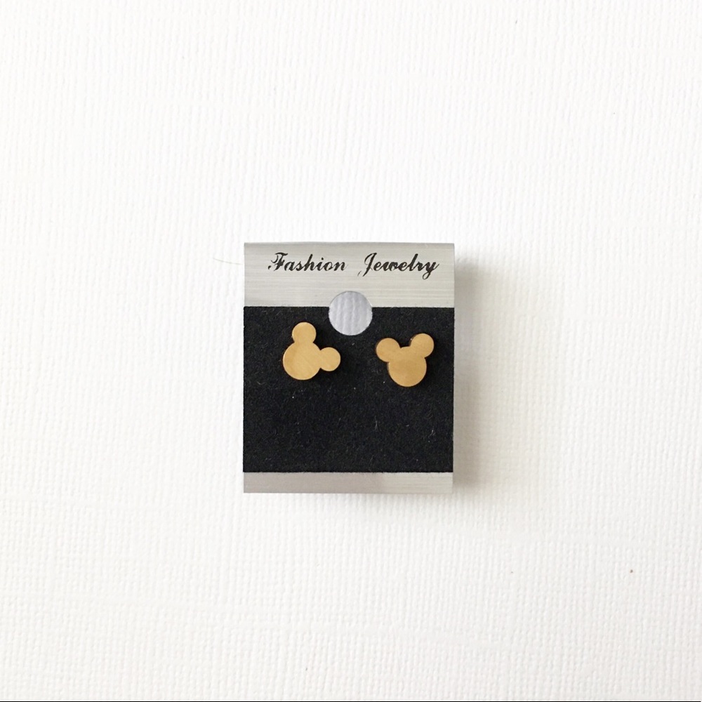 Gold Mickey Earrings